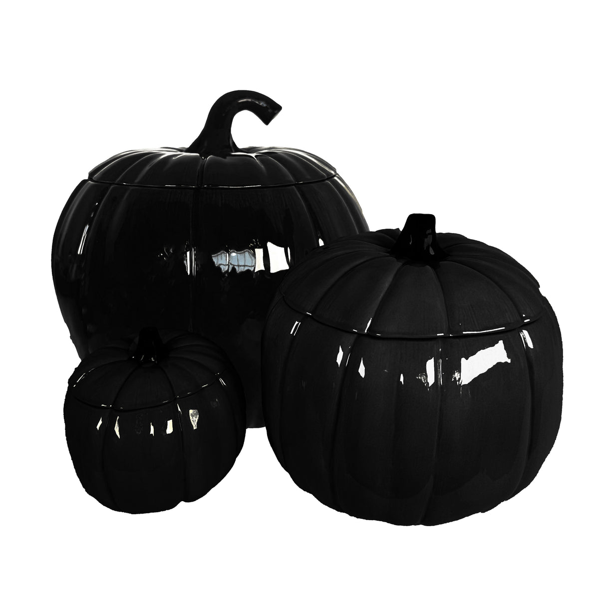 Solid Black Pumpkin Jars