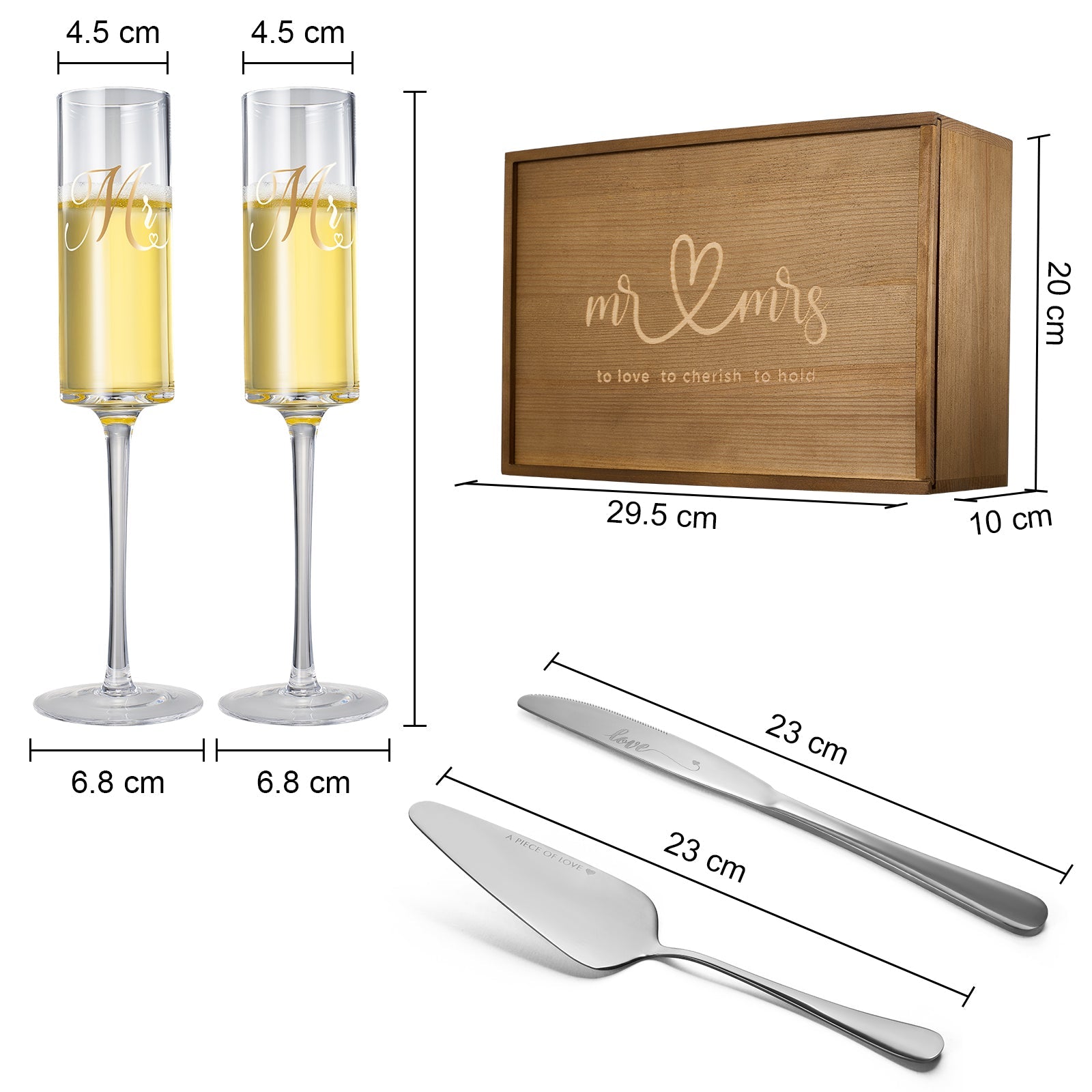 Wedding Bridal Mr Mrs Champagne Flutes Gift Set Of 2 Crystal Champagne Flutes For Him And Her Valent