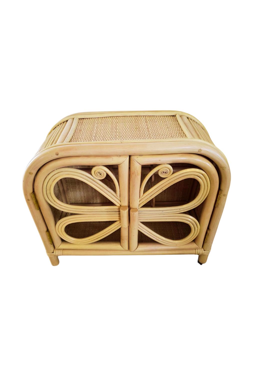 Rattan Doll Clothes Wardrobe | Boho Butterfly Dresser for Kids | Eco-Friendly Nursery Decor
