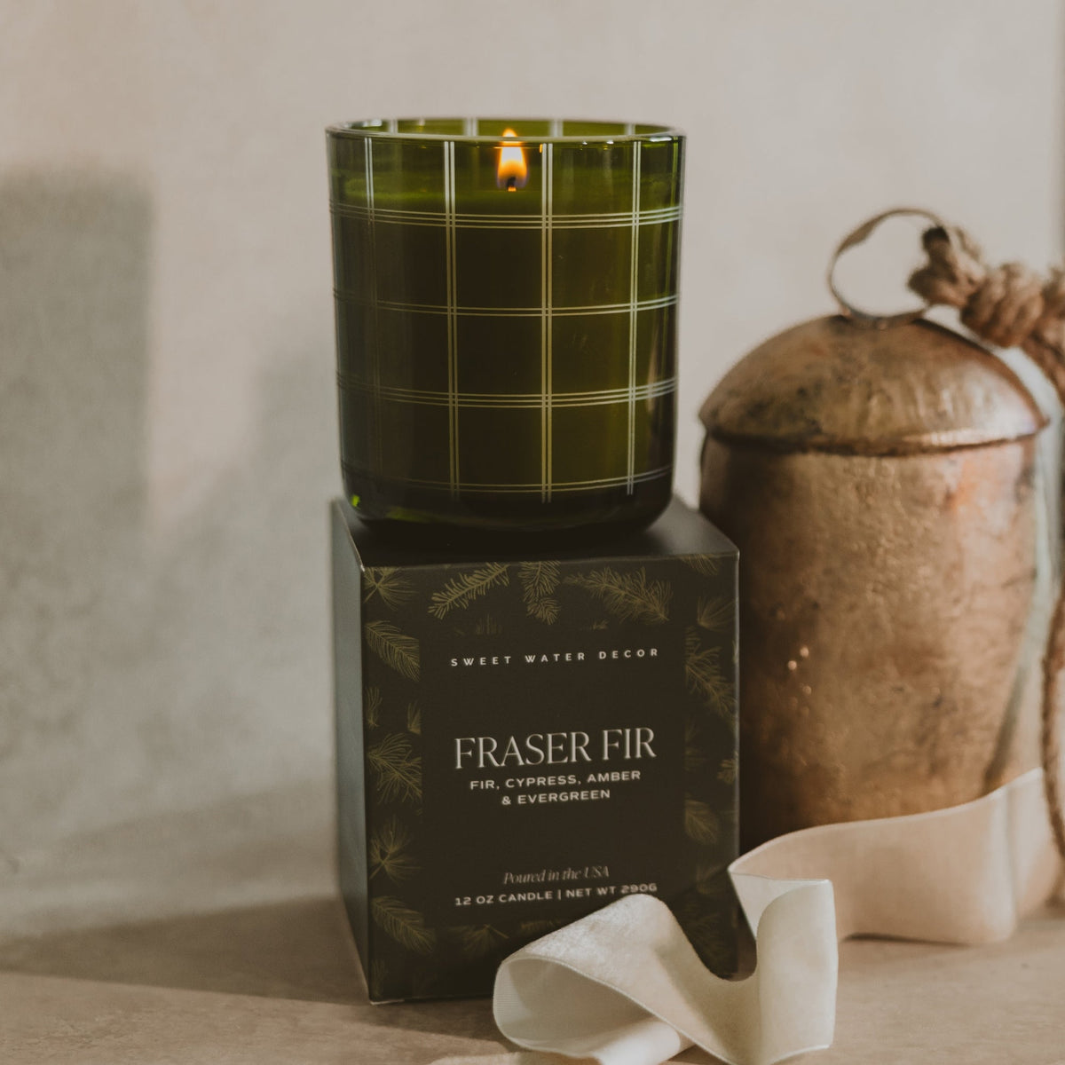 Fraser Fir Soy Candle - Boxed Tinted Glass Jar - 12 oz