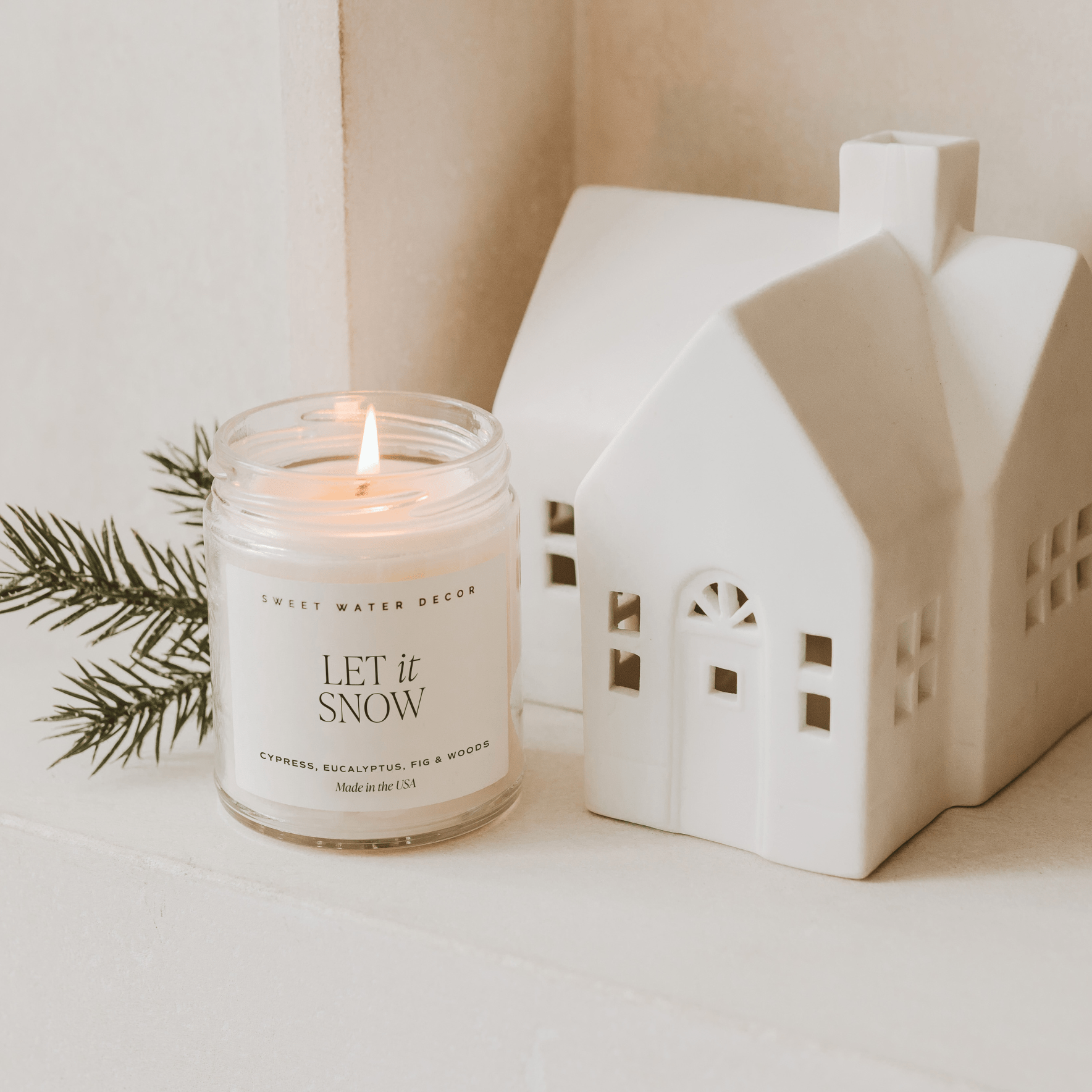 Let It Snow Soy Candle - Clear 9 oz Jar