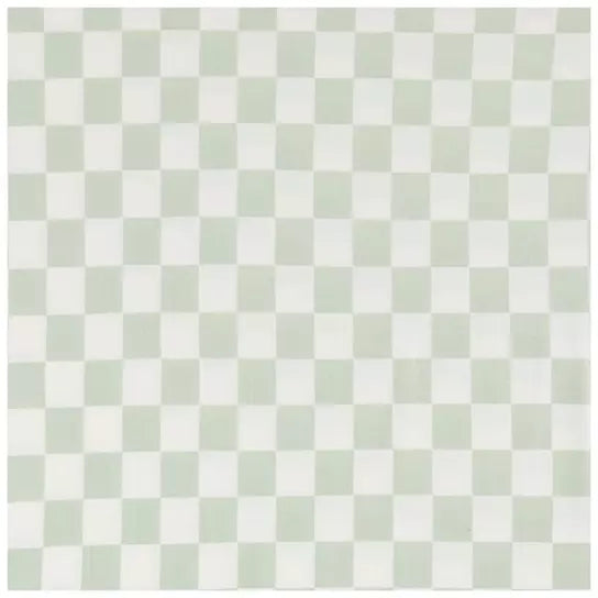 Green & White Checkered Nursing Pillow Cover