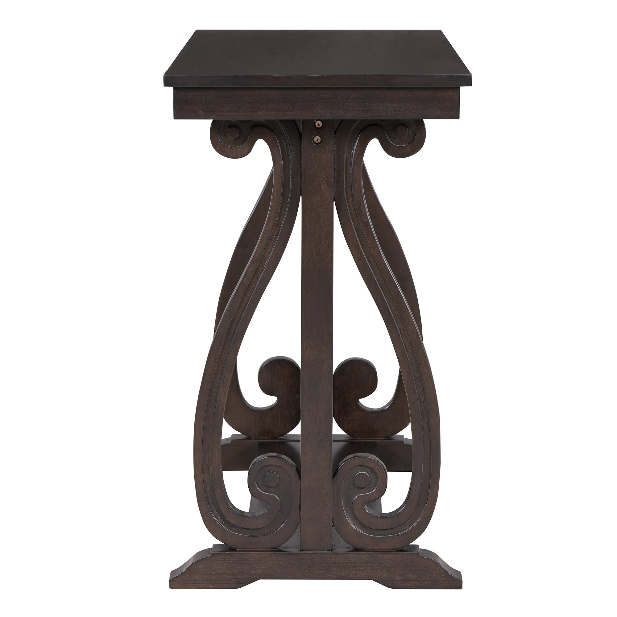 48-Inch Rustic Vintage Console Table --- Farmhouse Style Entryway Table with Open Shelf and Sturdy Construction (Espresso)