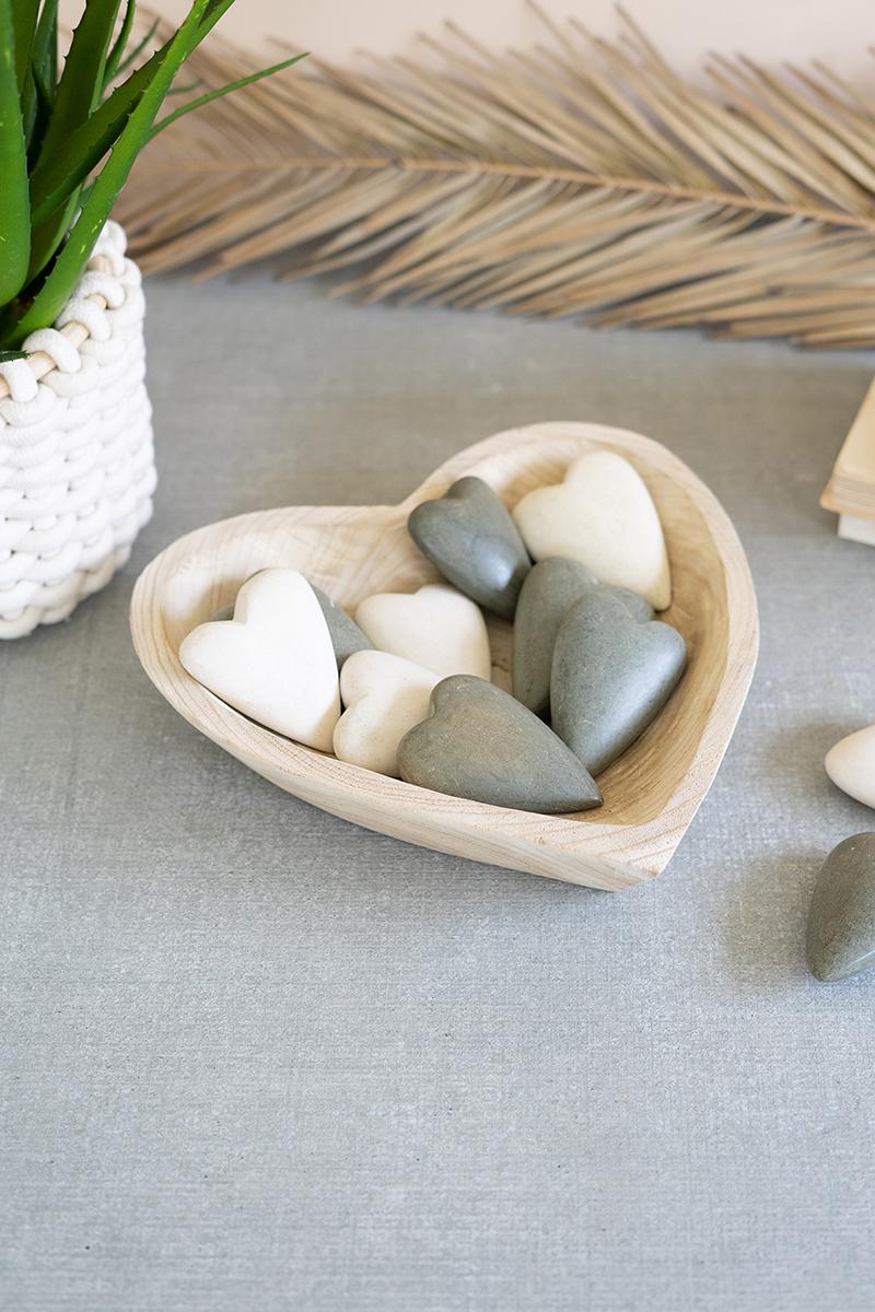 Hand-Carved Wood Heart Bowl