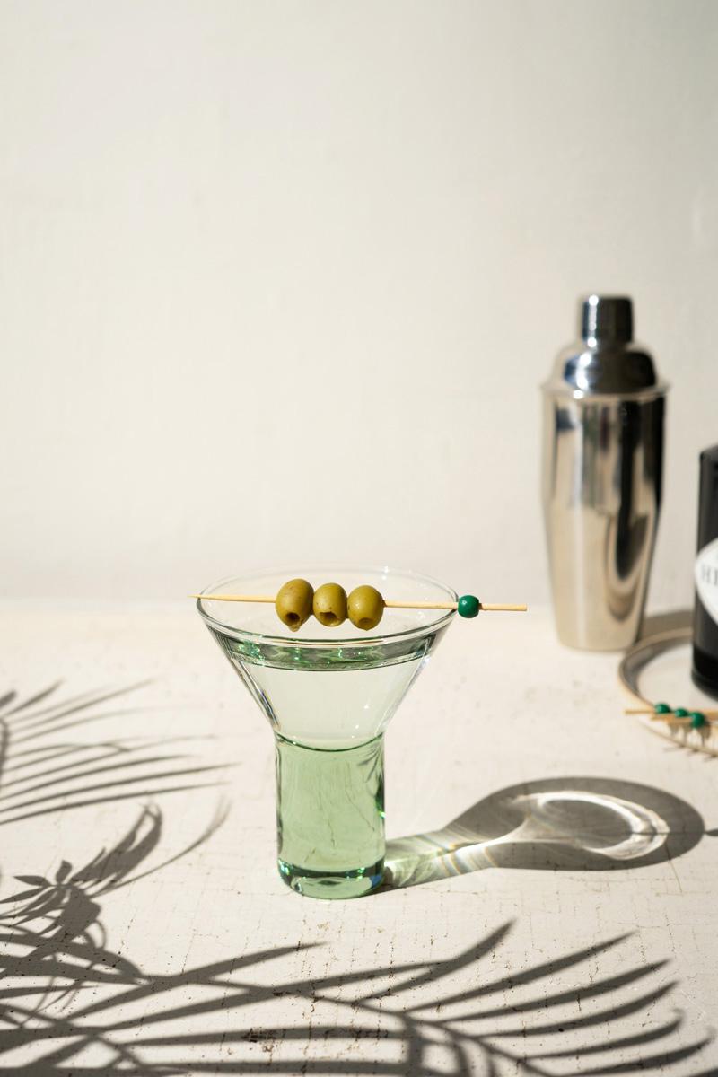 Clear Martini Glasses with Solid Base