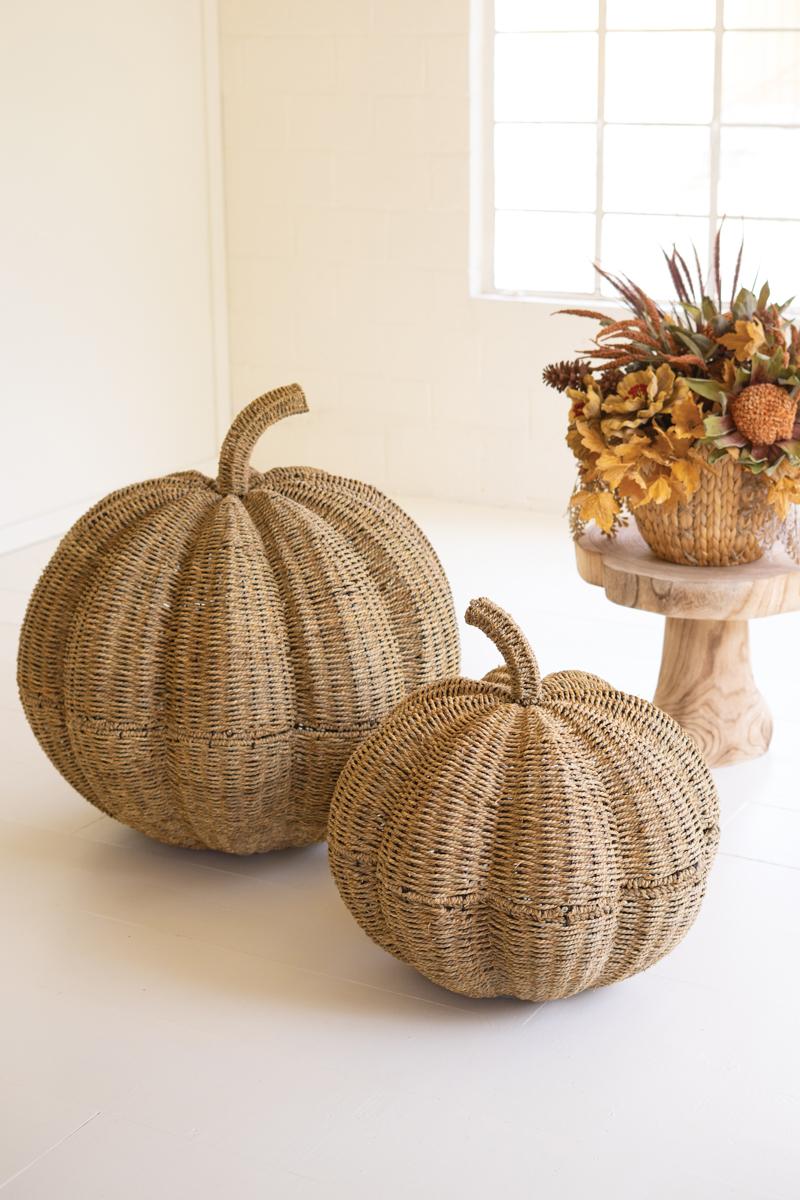 Giant Woven Vine Pumpkins - Set of 2