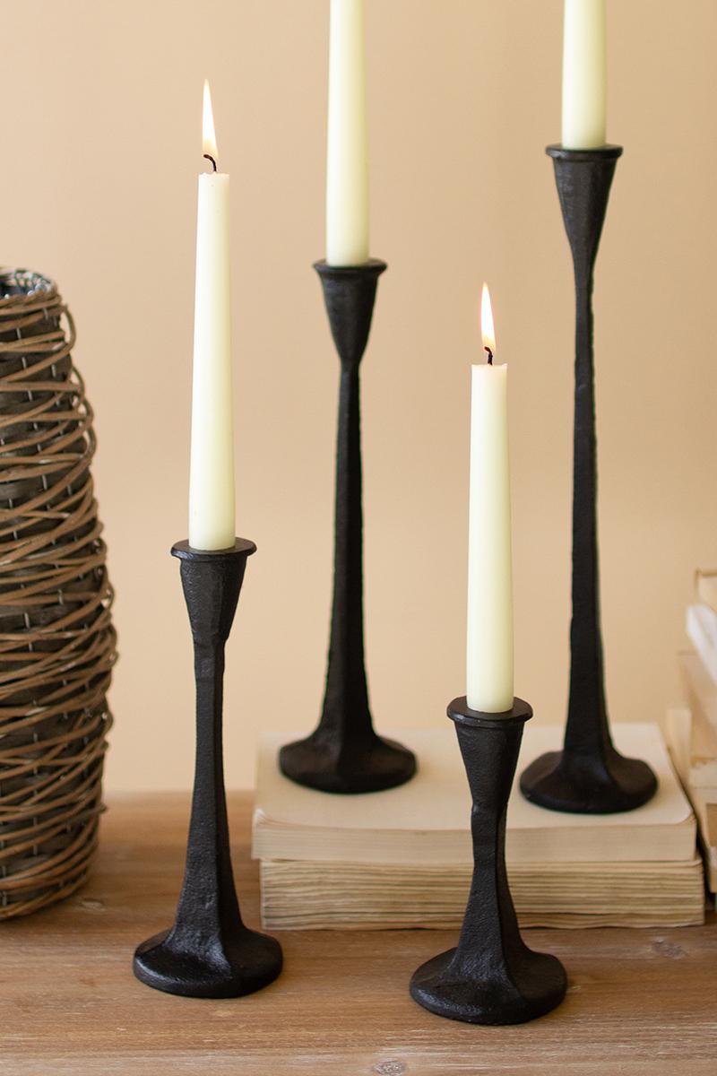 Cast Iron Taper Candle Holders - Set of 4