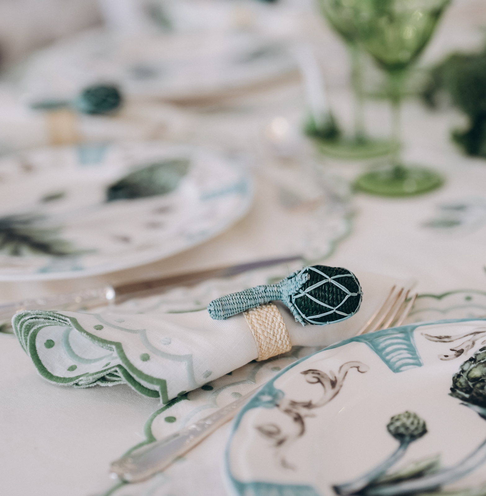 Carmen green linen placemat (set of 4)