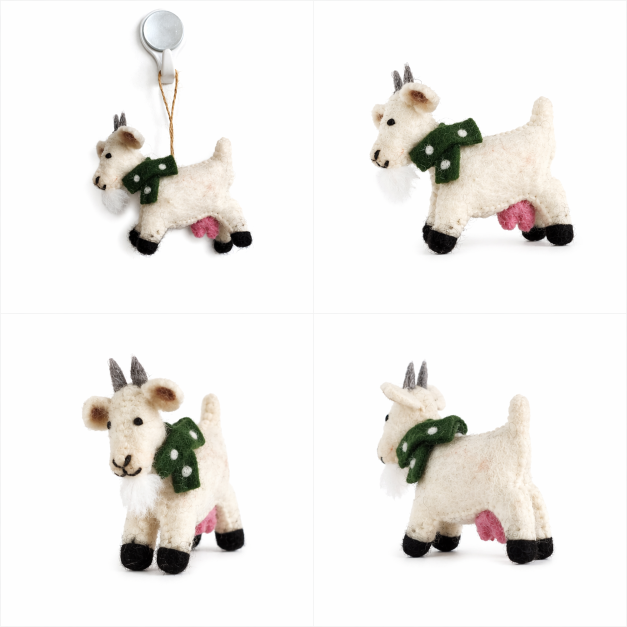 Felt Goat Ornament (Set of 6)