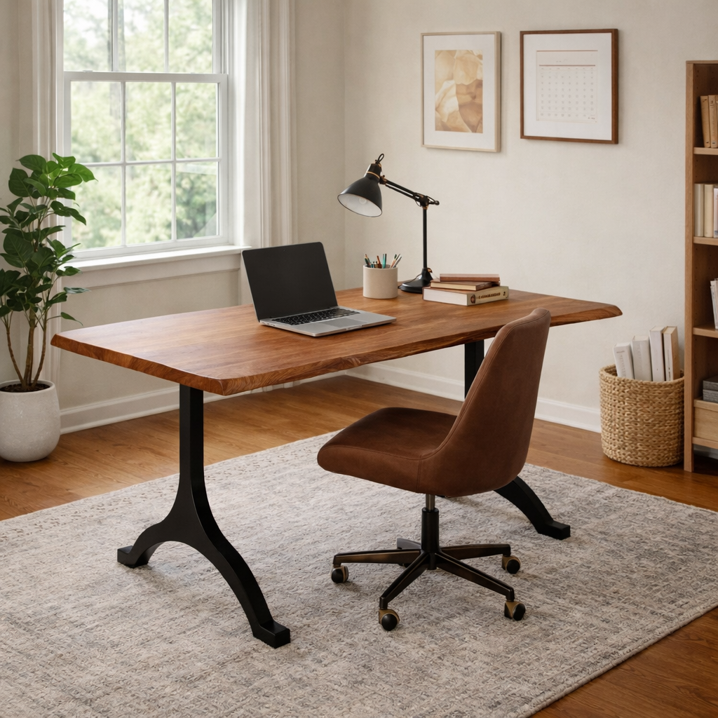 Timbergirl Phoebe Live edge Acacia Wood Dining Table 71"