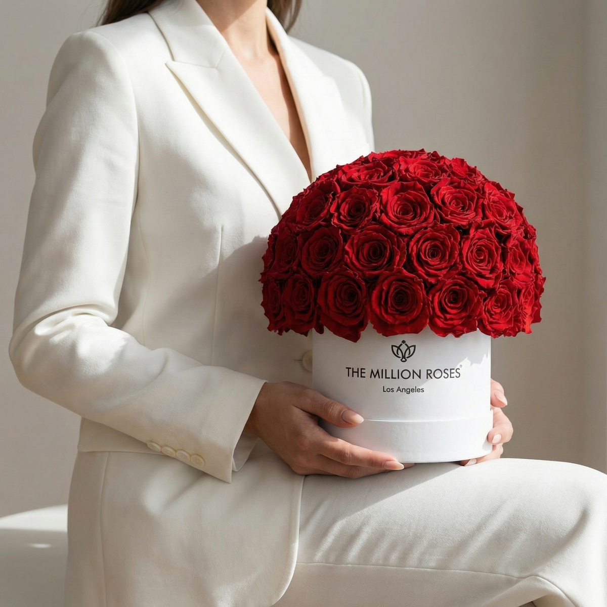 Classic White Superdome Box | Red Roses