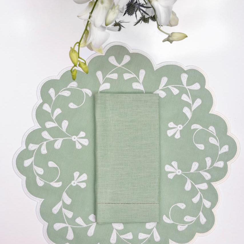 Classic Celadon Linen Napkin & Placemat Set