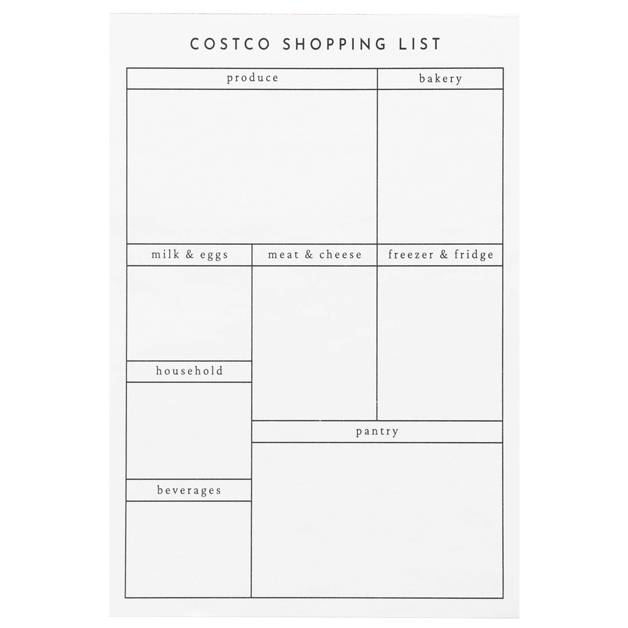 Costco Shopping List Notepad