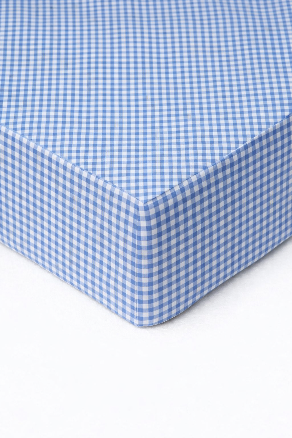 Blue White Gingham Crib Sheet