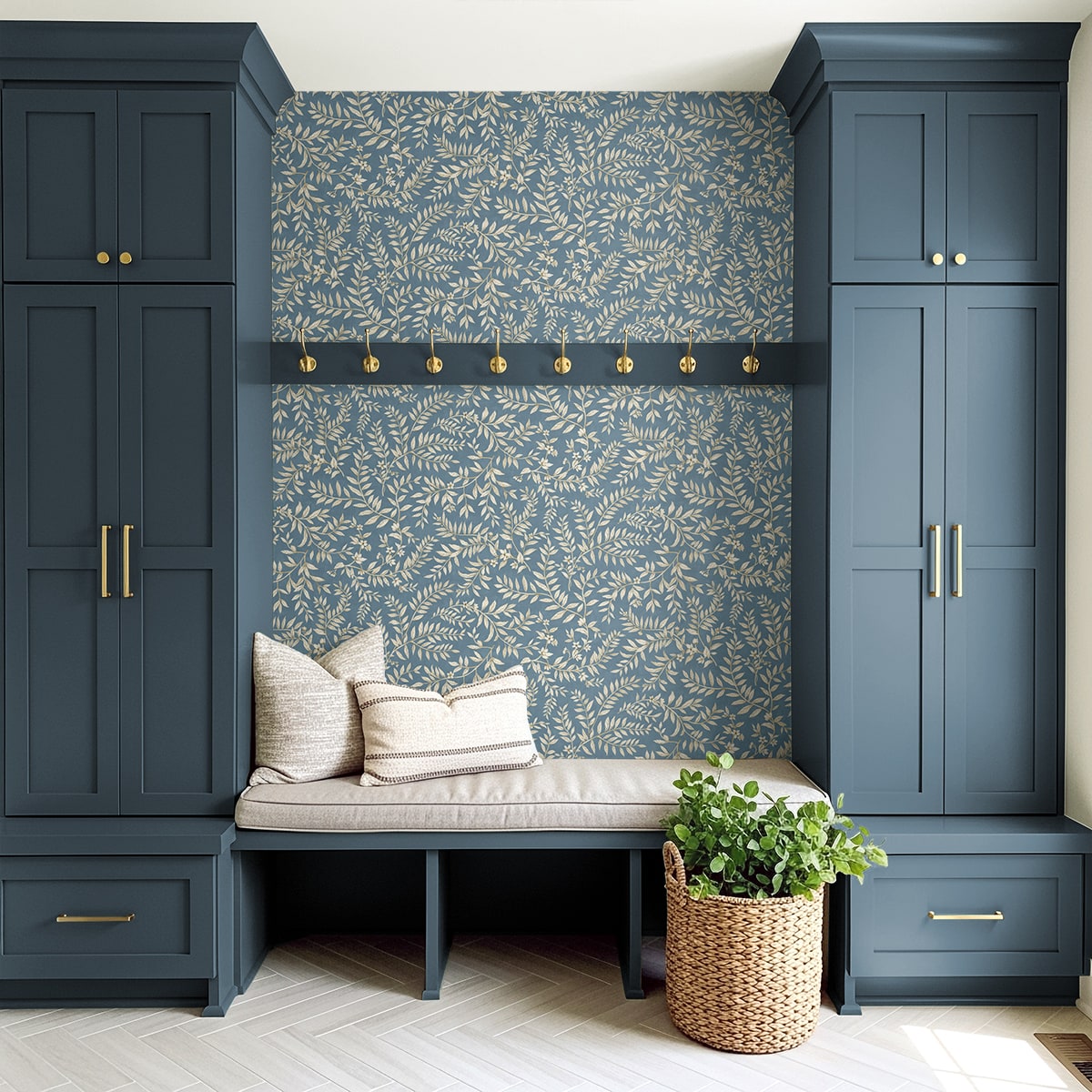 Vining Leaf Trail Premium Matte Non-Woven Peel and Stick Wallpaper