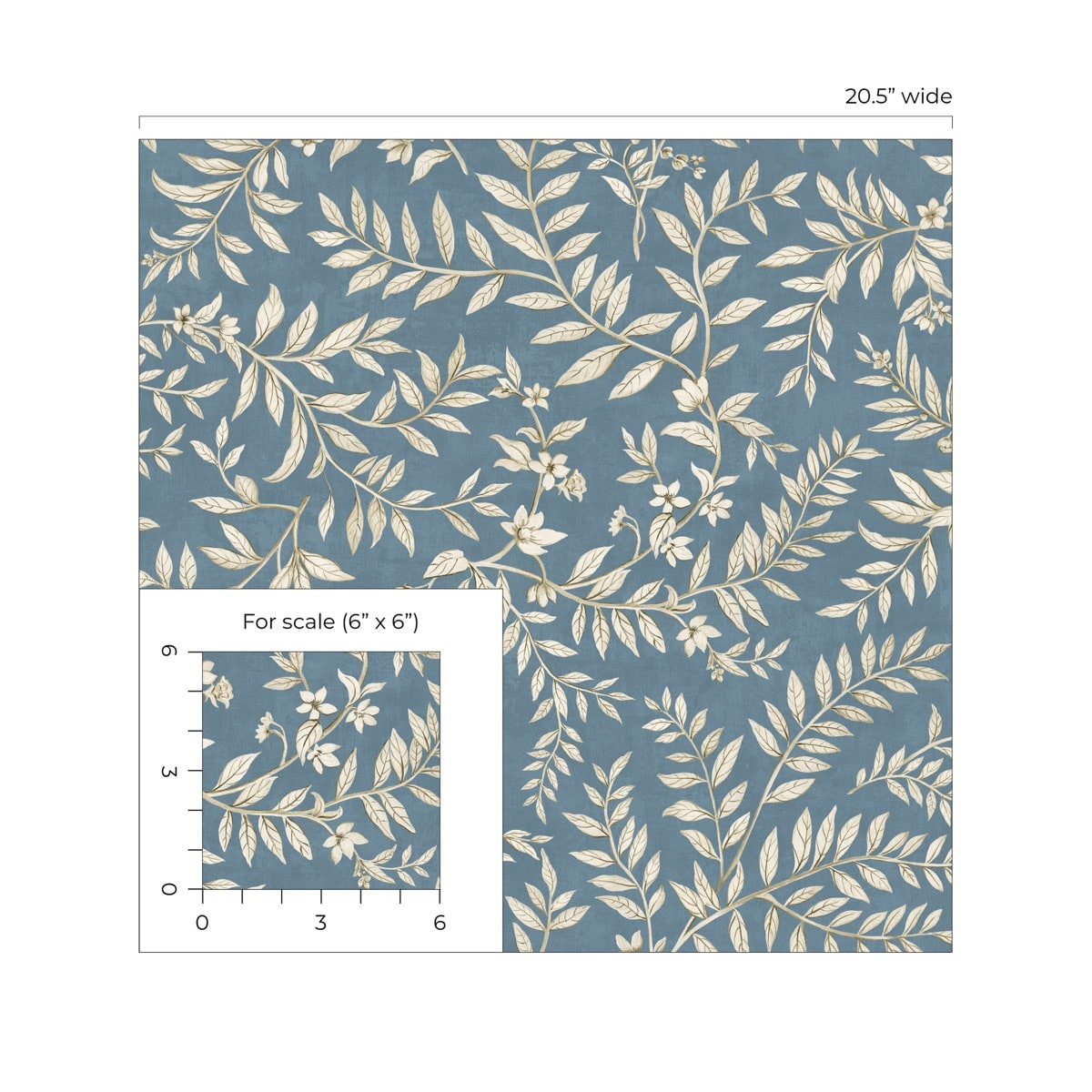 Vining Leaf Trail Premium Matte Non-Woven Peel and Stick Wallpaper