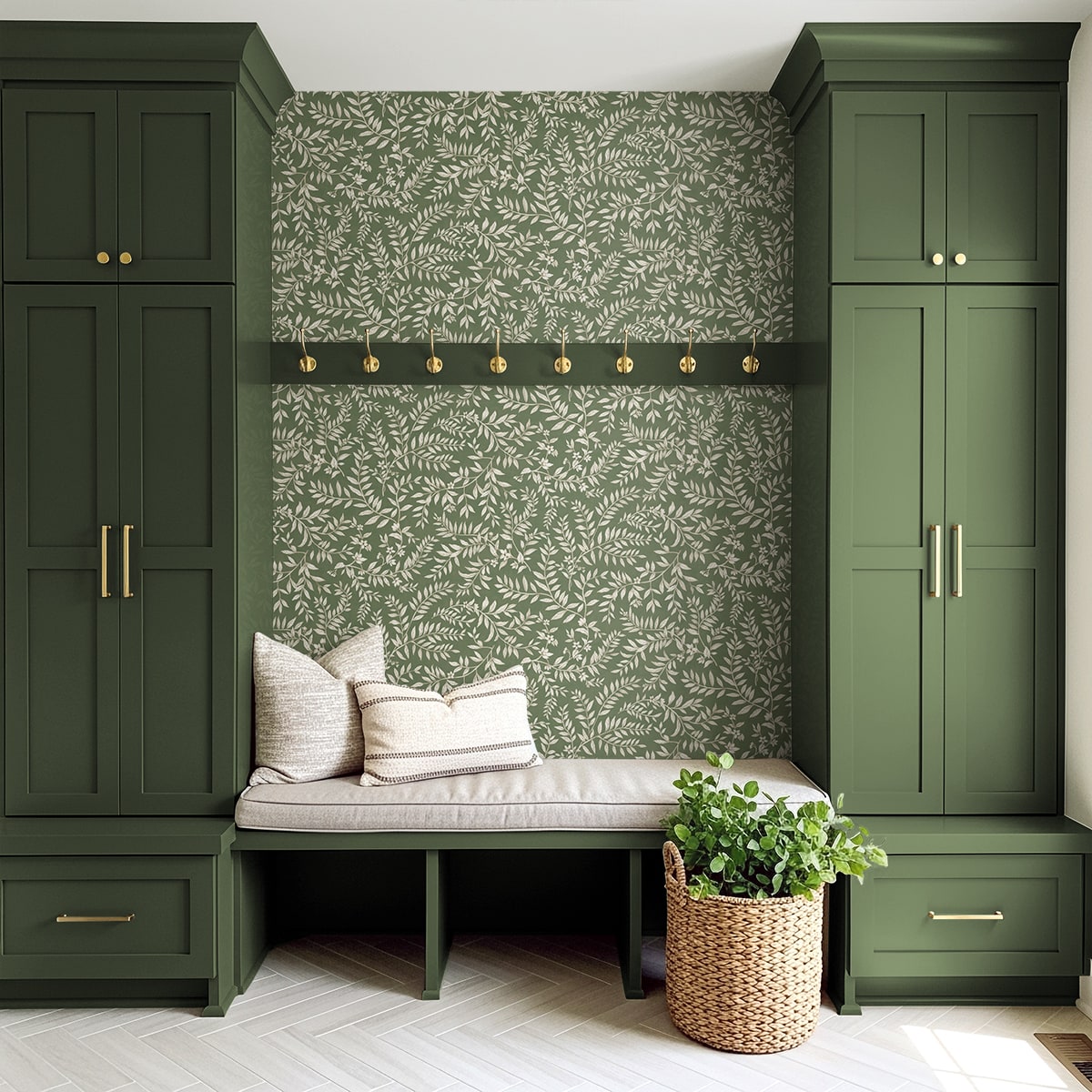 Vining Leaf Trail Premium Matte Non-Woven Peel and Stick Wallpaper