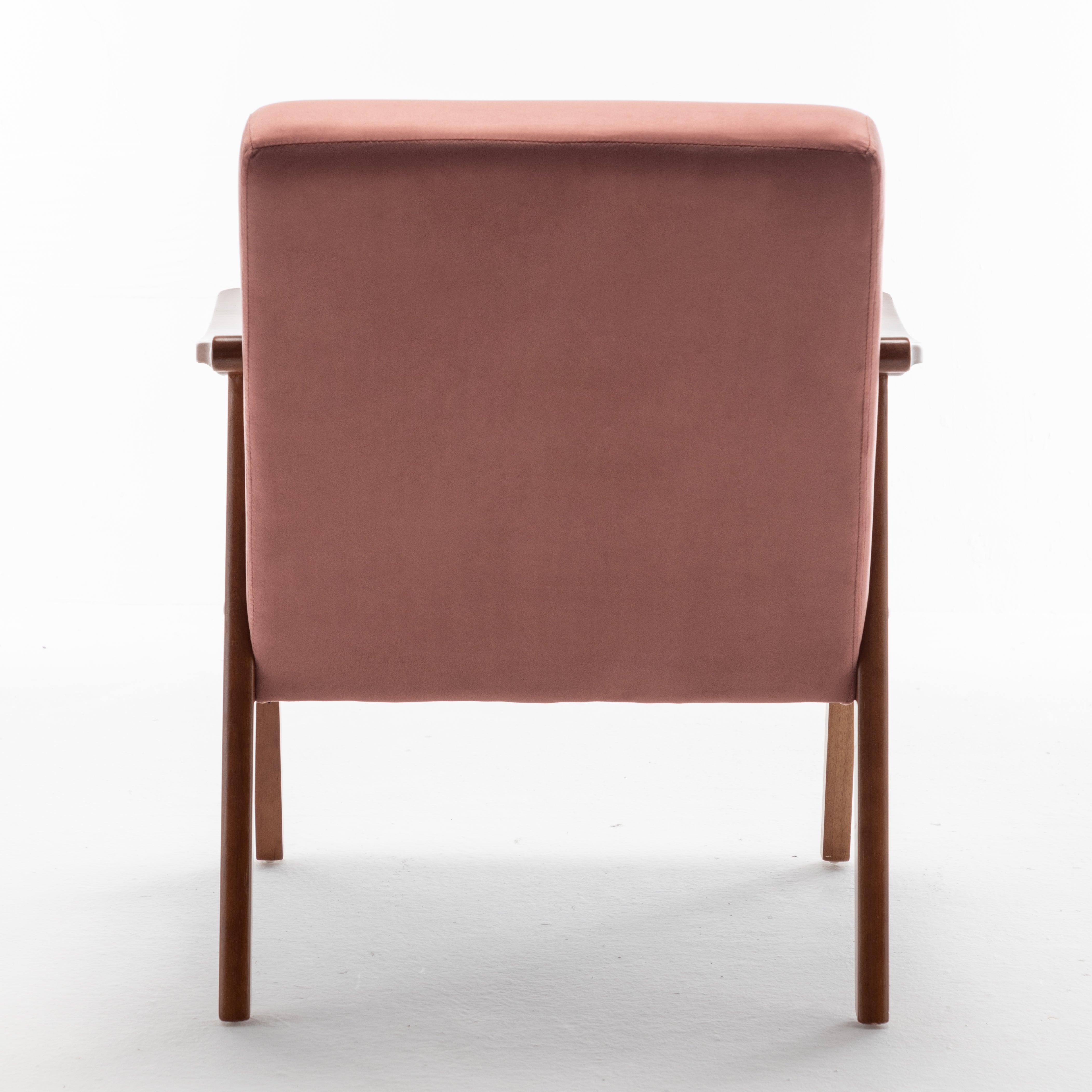 Mid-Century Modern Chair, Living Room Chair with Solid Wood Frame, Accent Chair Extra-Thick Backrest, Wingback Chair for Bedroom
