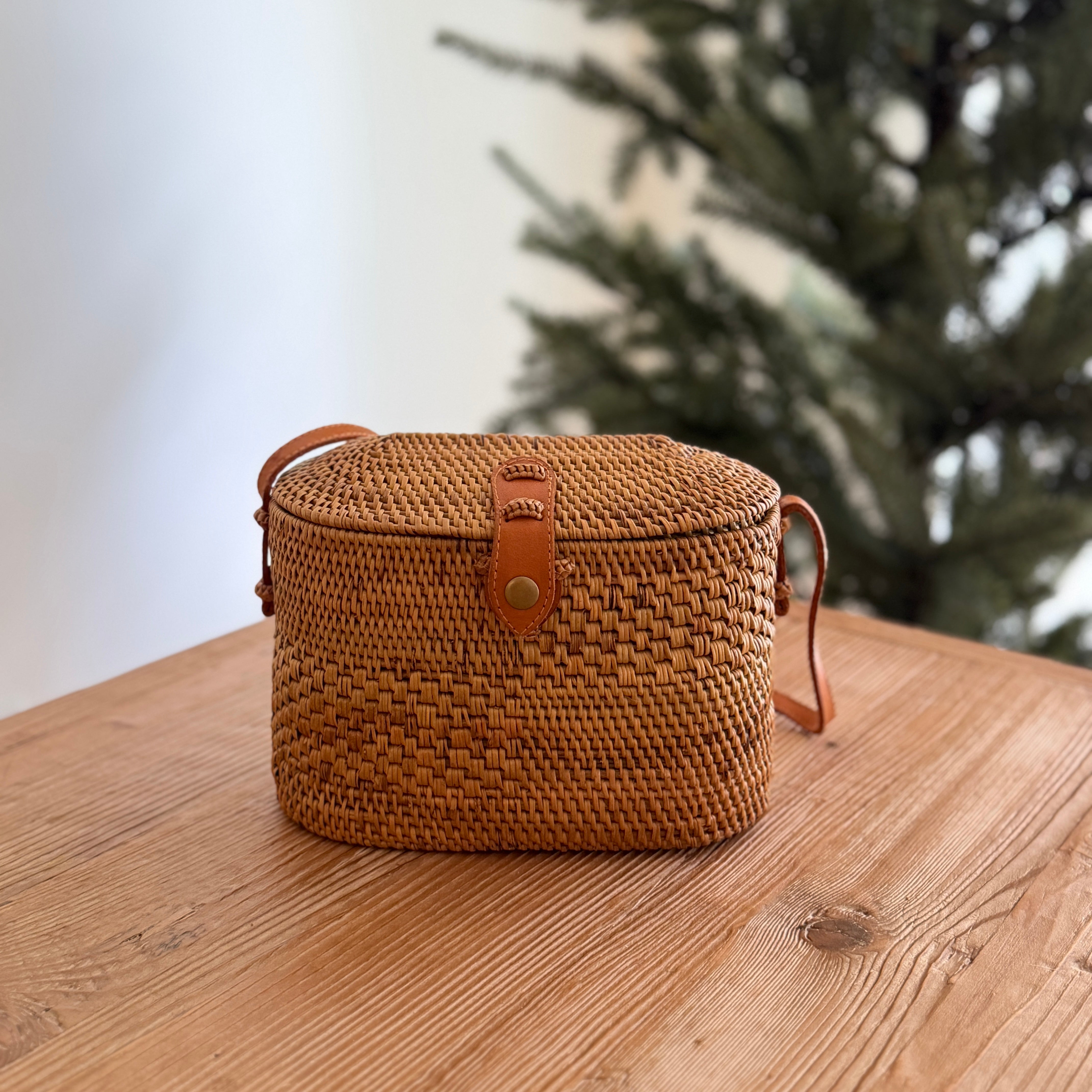 Bali Rattan Crossbody Bag - Athens