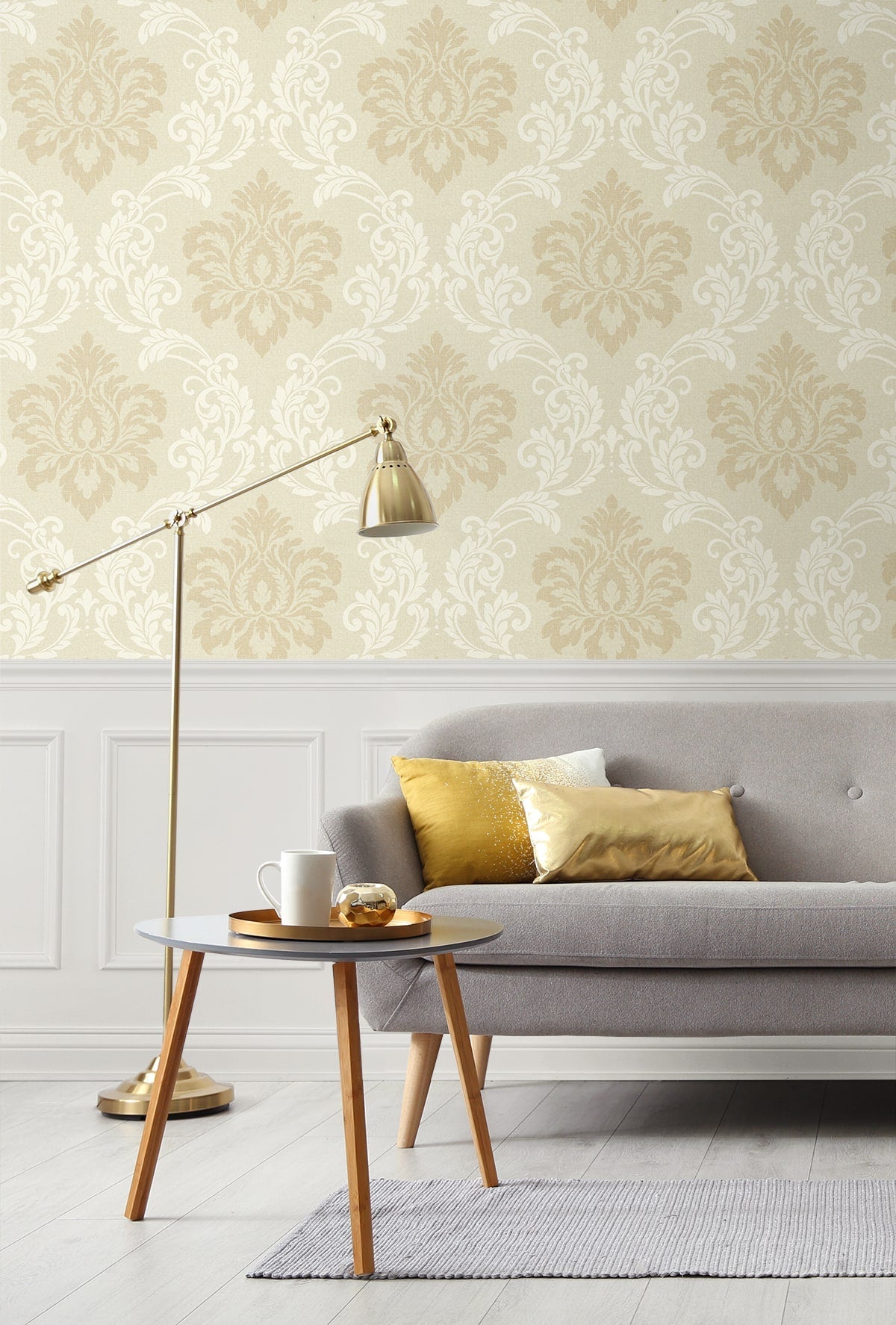 Deco 2 Damask Unpasted Wallpaper