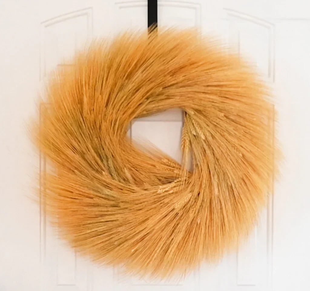 Extra Large Natural Wheat Wreath - 26 inch | Blond Golden Natural