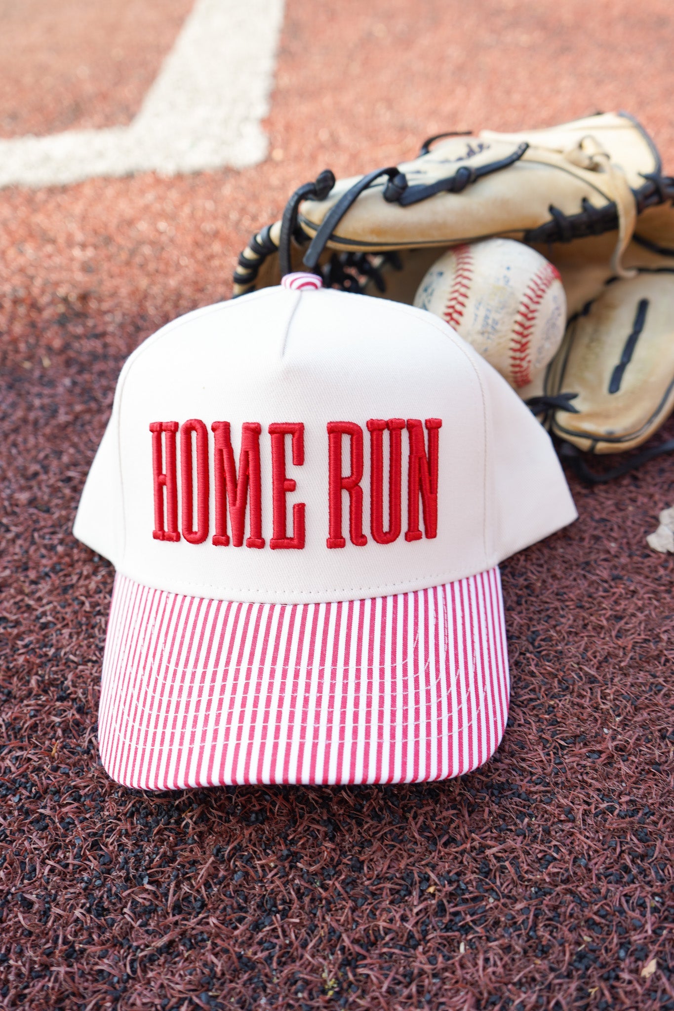 Homerun - Red Striped Trucker Hat