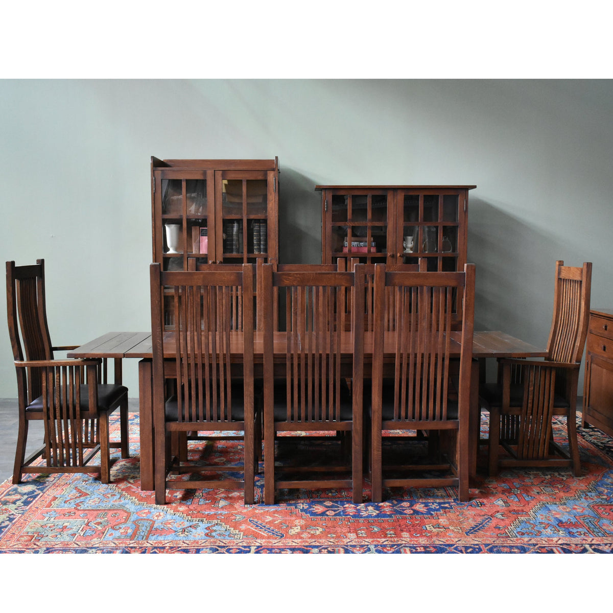 Mission Style Oak Stow Leaf Dining Table (2 Colors Available)