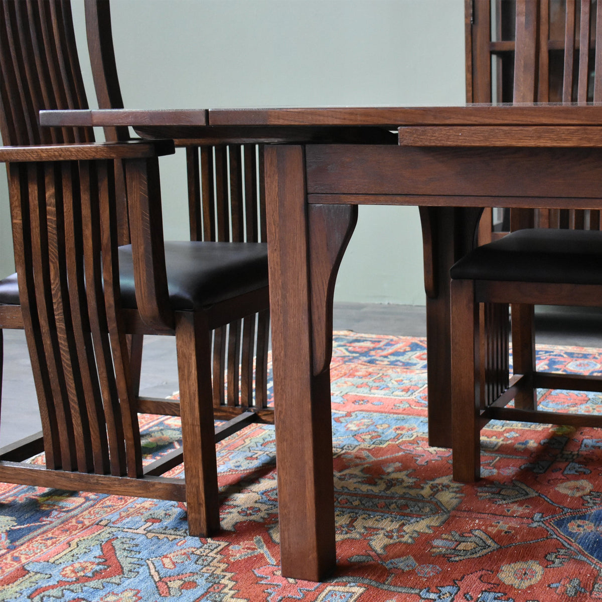 Mission Style Oak Stow Leaf Dining Table (2 Colors Available)