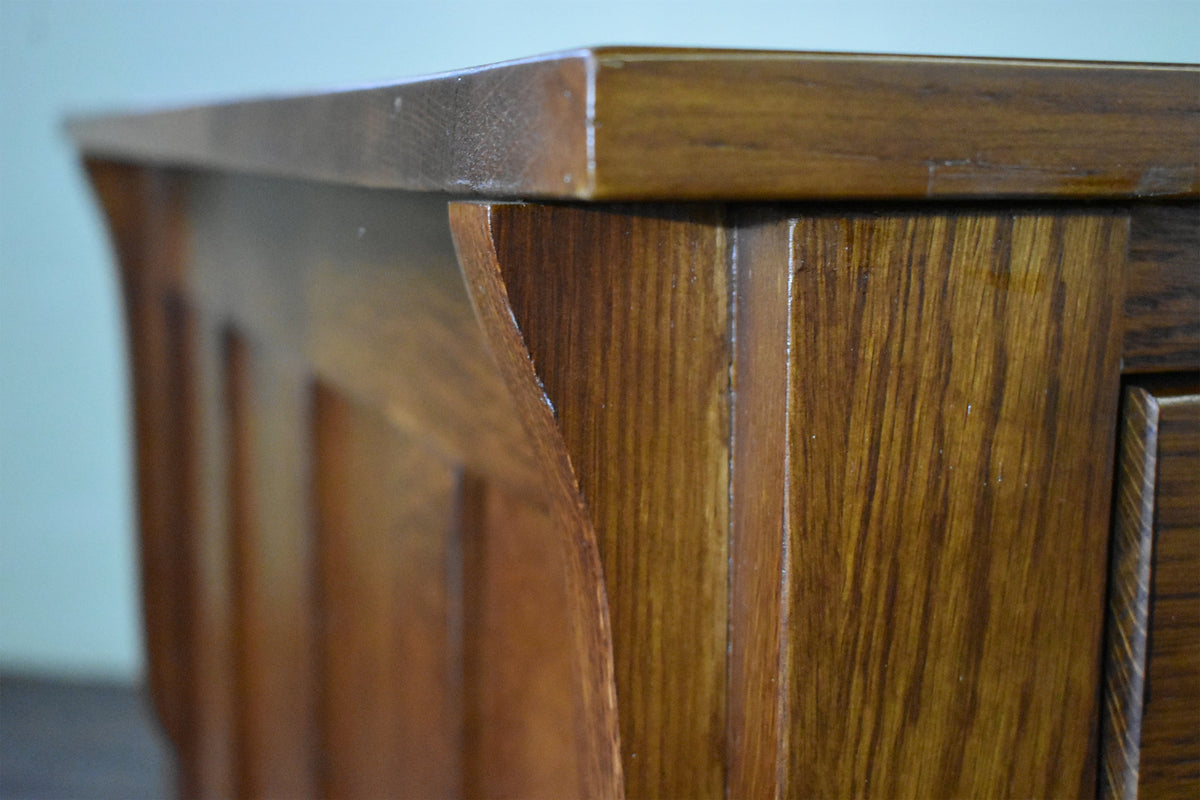 Mission Library Desk with File Cabinet Drawers - Michael's Cherry (MC-A)