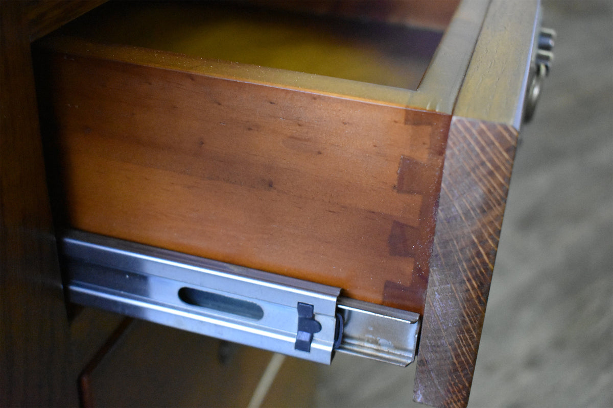Mission Library Desk with File Cabinet Drawers - Michael's Cherry (MC-A)