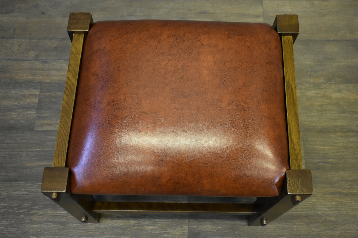 Mission Spindle Stool - Quarter Sawn Oak & Leather (2 Colors Available)