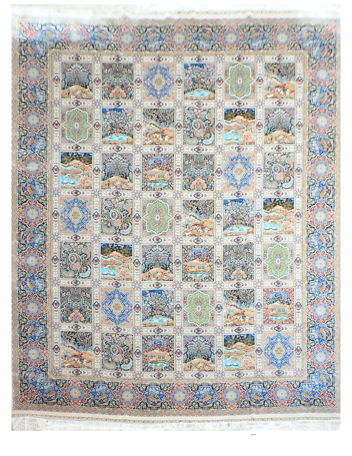 Fine Bakhtiar 100% Silk Oriental Rug 9' 1" x 13'