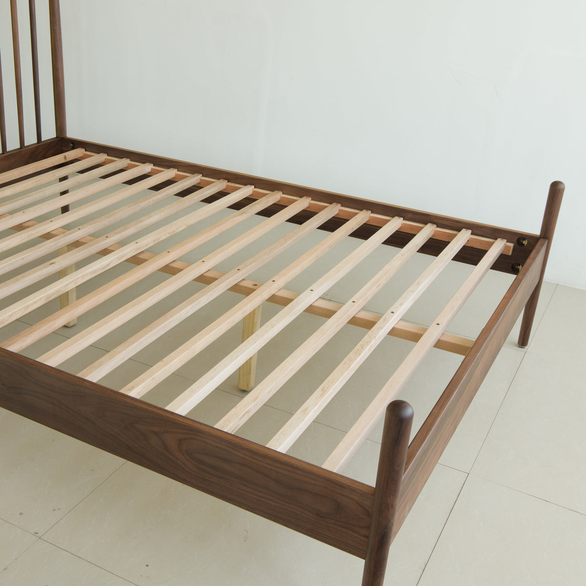 Mid Century Bed - American Solid Black Walnut