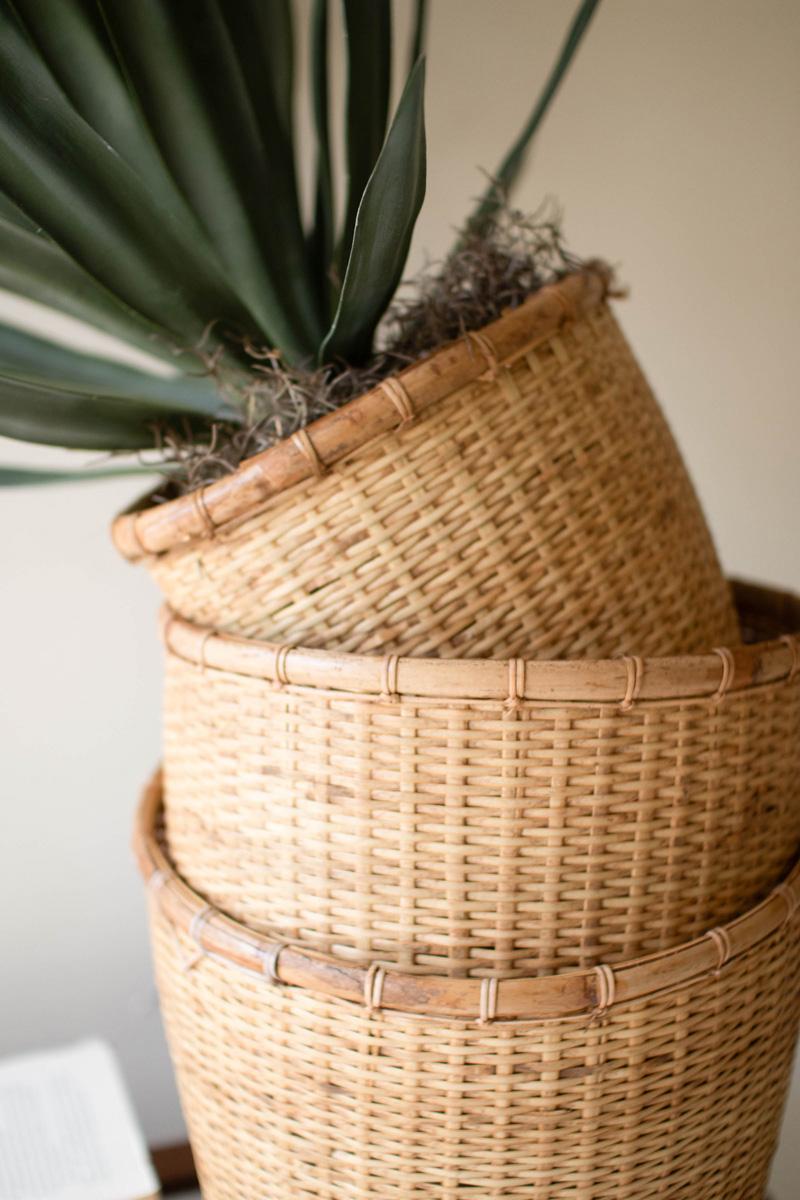 Split Cane Baskets - Set of 3