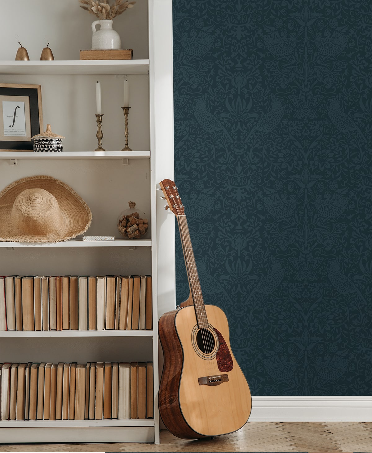 Tonal Bird Garden Vintage Prepasted Wallpaper