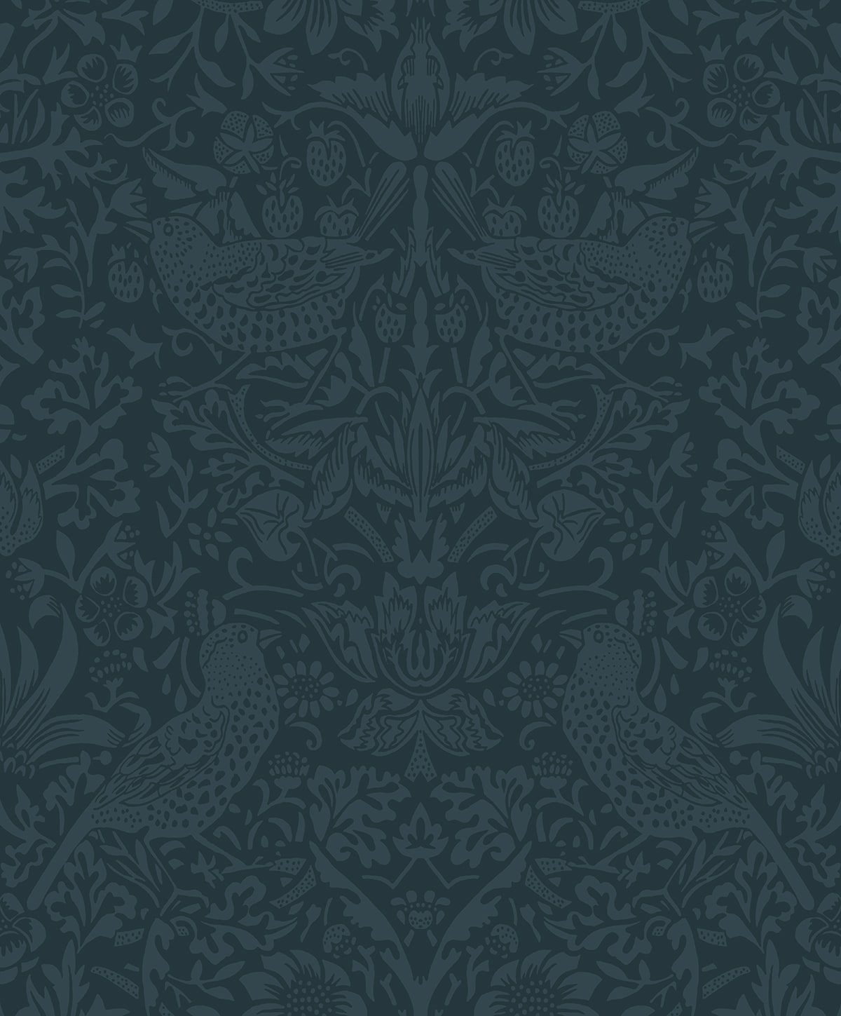 Tonal Bird Garden Vintage Prepasted Wallpaper