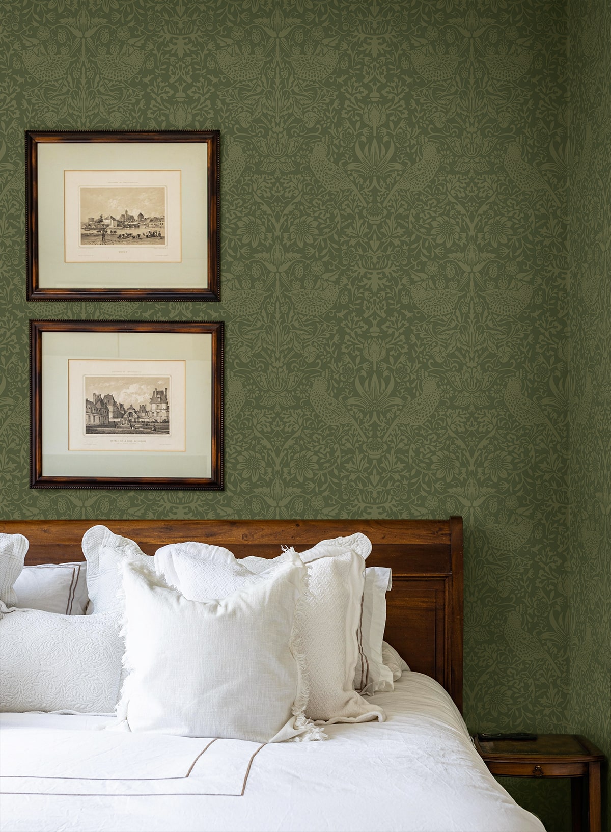 Tonal Bird Garden Vintage Prepasted Wallpaper