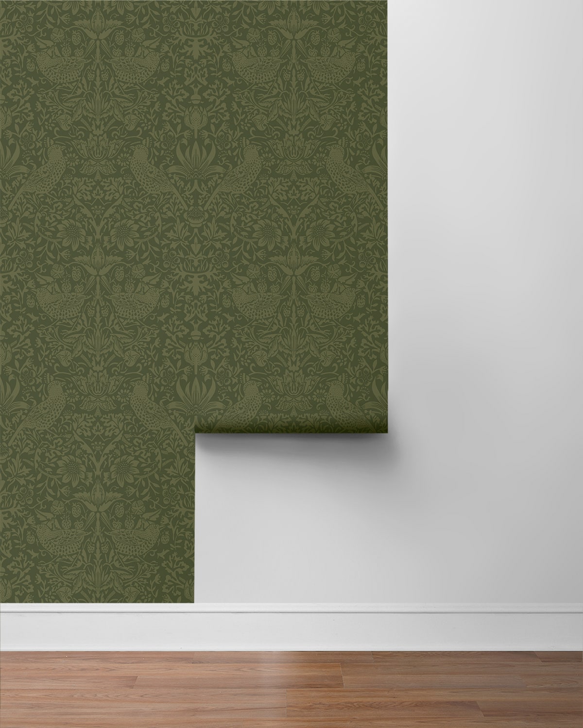 Tonal Bird Garden Vintage Prepasted Wallpaper