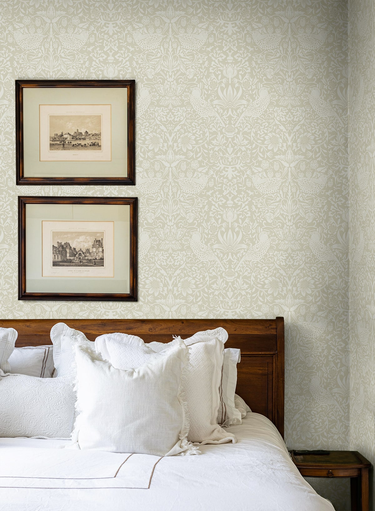 Tonal Bird Garden Vintage Prepasted Wallpaper