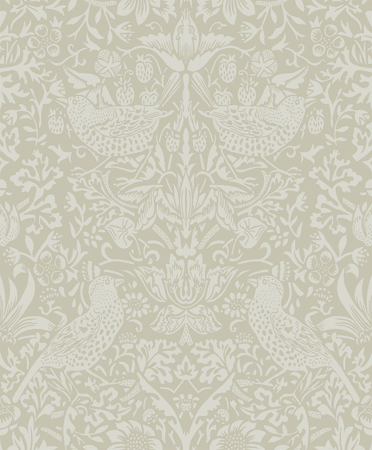Tonal Bird Garden Vintage Prepasted Wallpaper