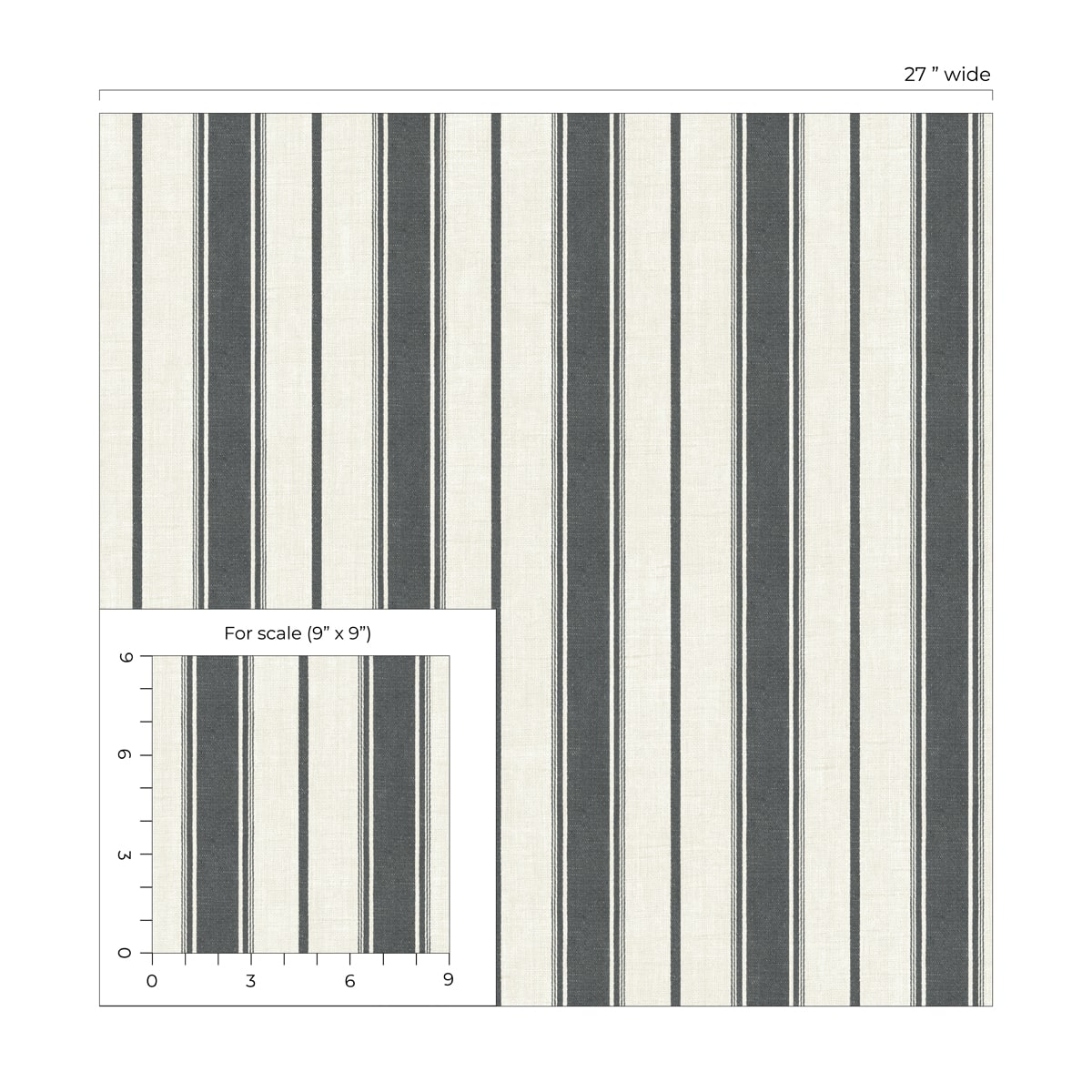 French Country Eliott Linen Stripe Unpasted Wallpaper