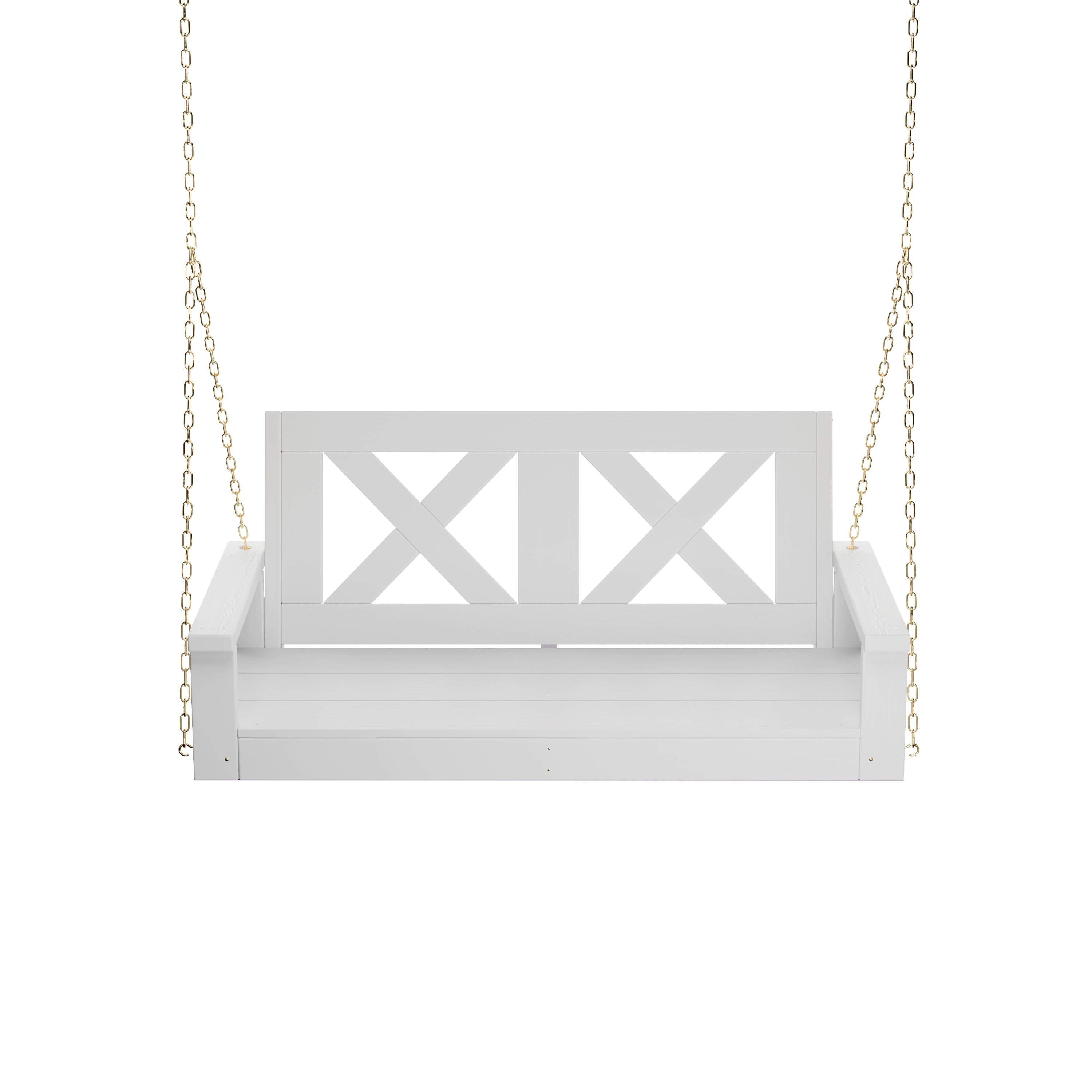 Porchgate Amish Heavy Duty 700 Lb 4-Foot Farmhouse Porch Swing - Pure White