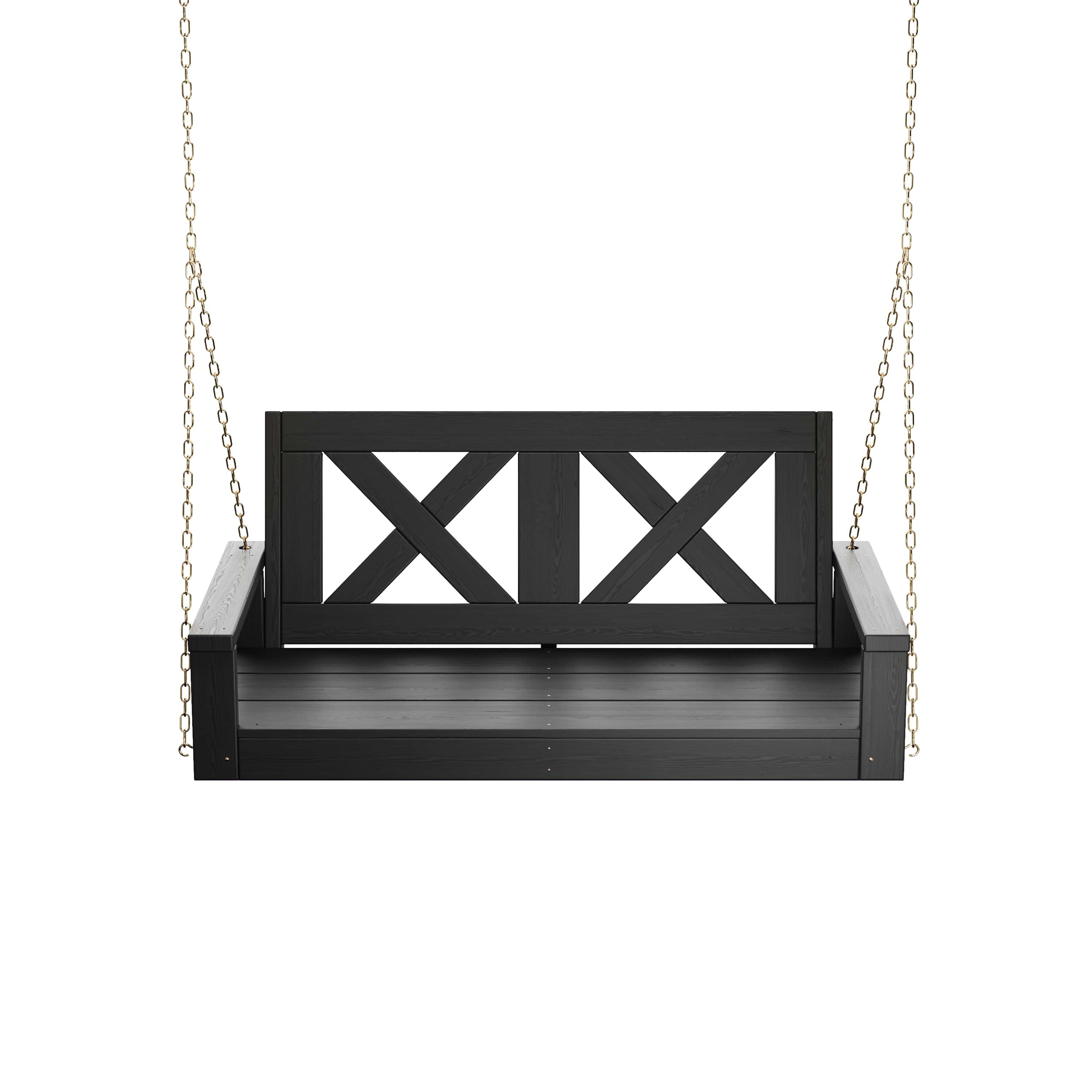 Porchgate Amish Heavy Duty 700 Lb 4-Foot Farmhouse Porch Swing - Tricorn Black
