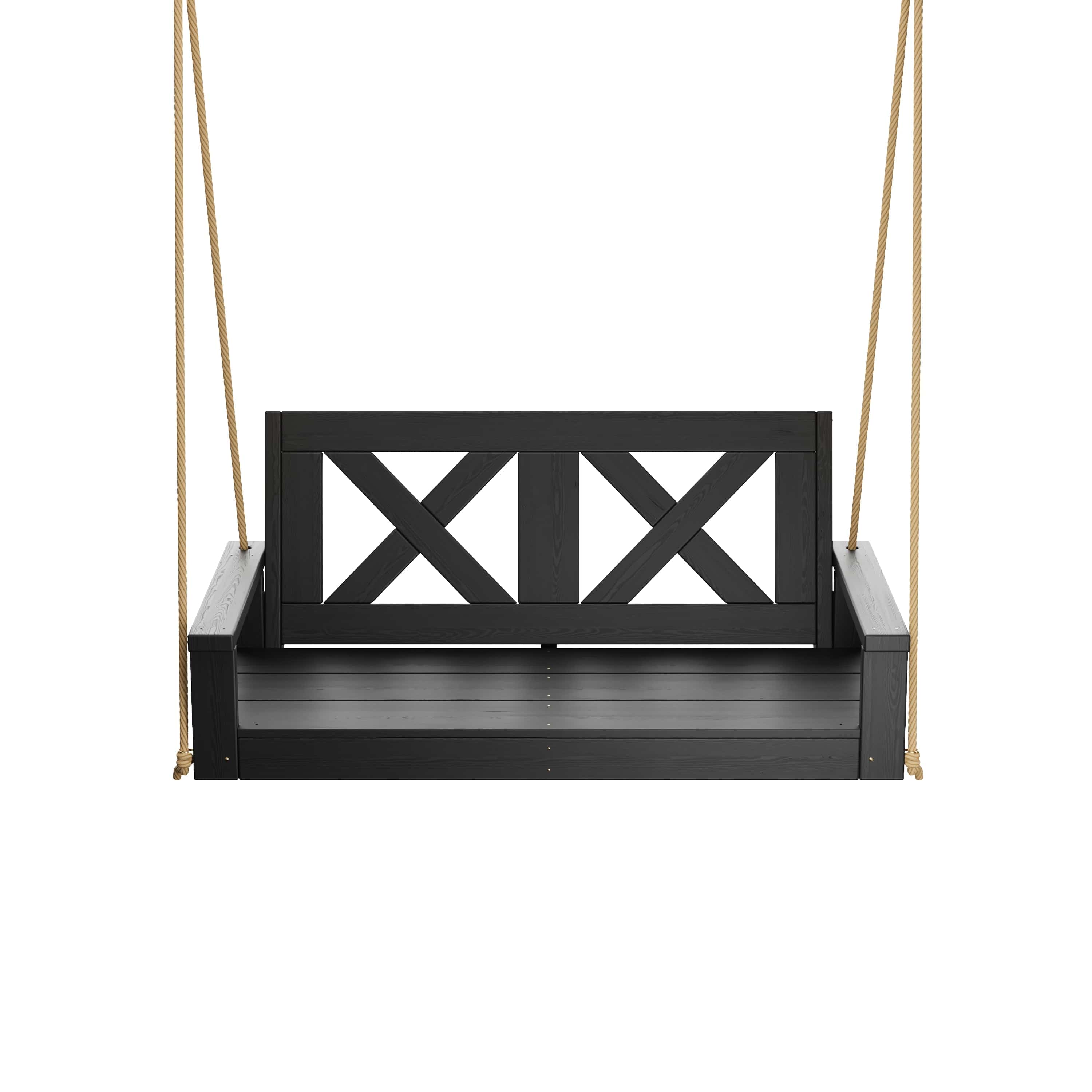 Porchgate Amish Heavy Duty 700 Lb 4-Foot Farmhouse Porch Swing - Tricorn Black