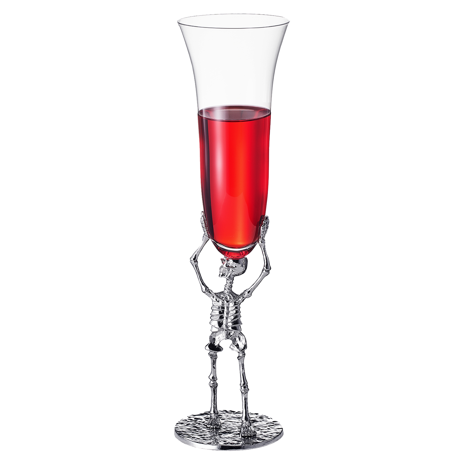 Skeleton Champagne Flute Glass Single 7 5OZ Halloween Skeleton Glasses 10 H Goth Gifts Skeleton Gift