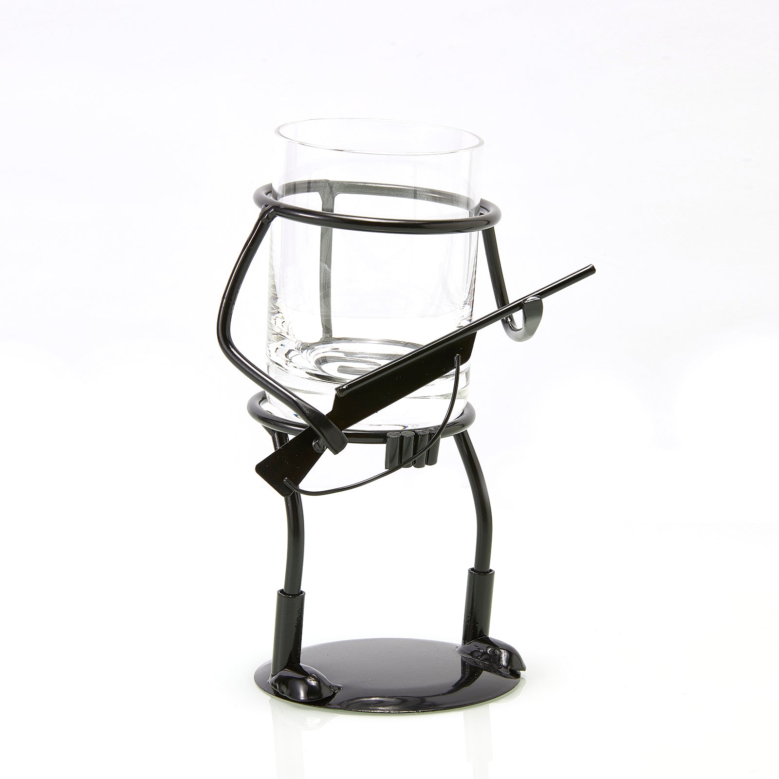 Rifle Hunter Whiskey Glass Bullet Glass Metal Cup Holder Guns Whiskey Scotch Liquor Cup Holder Holds