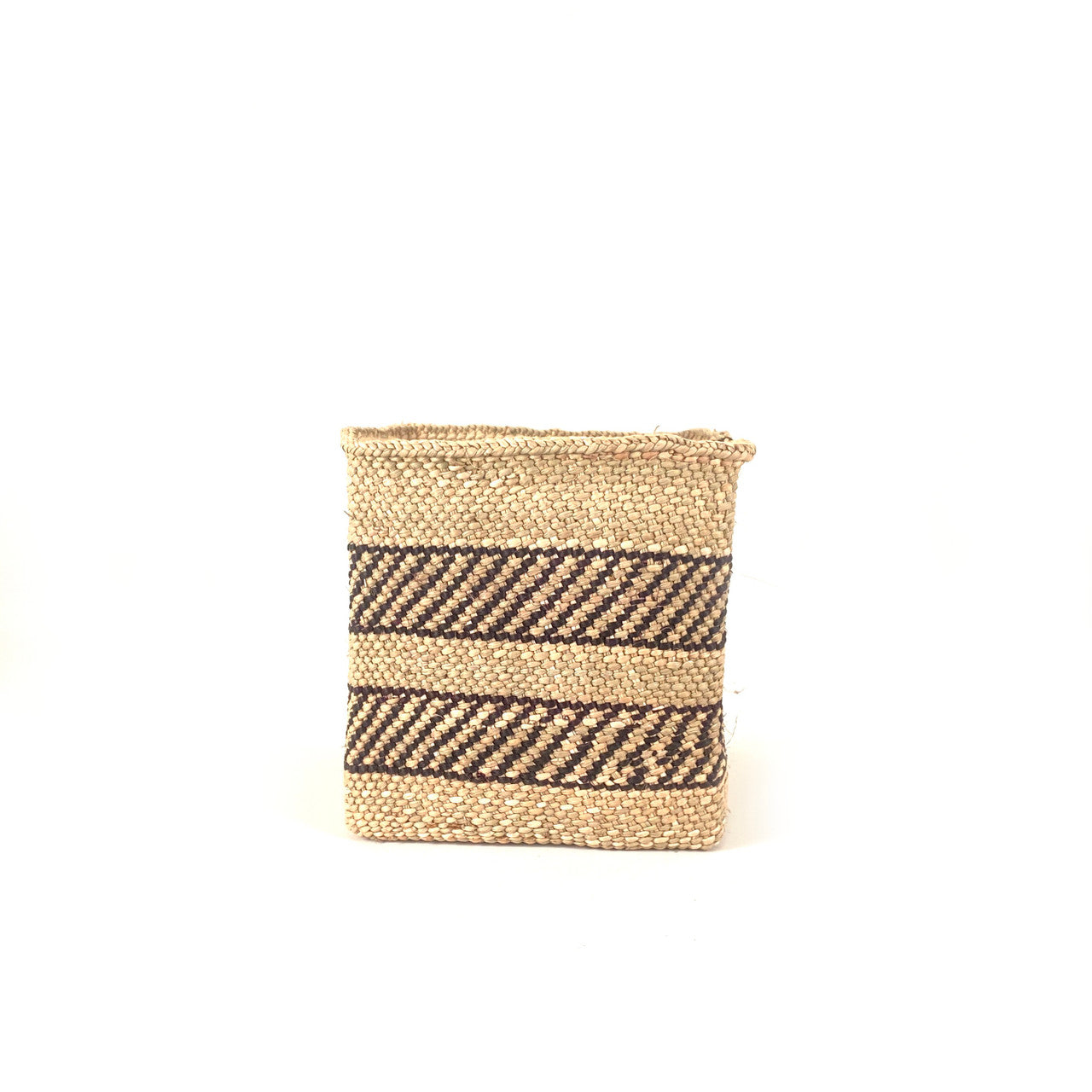 Square Natural w/ Black Stripe Iringa Basket