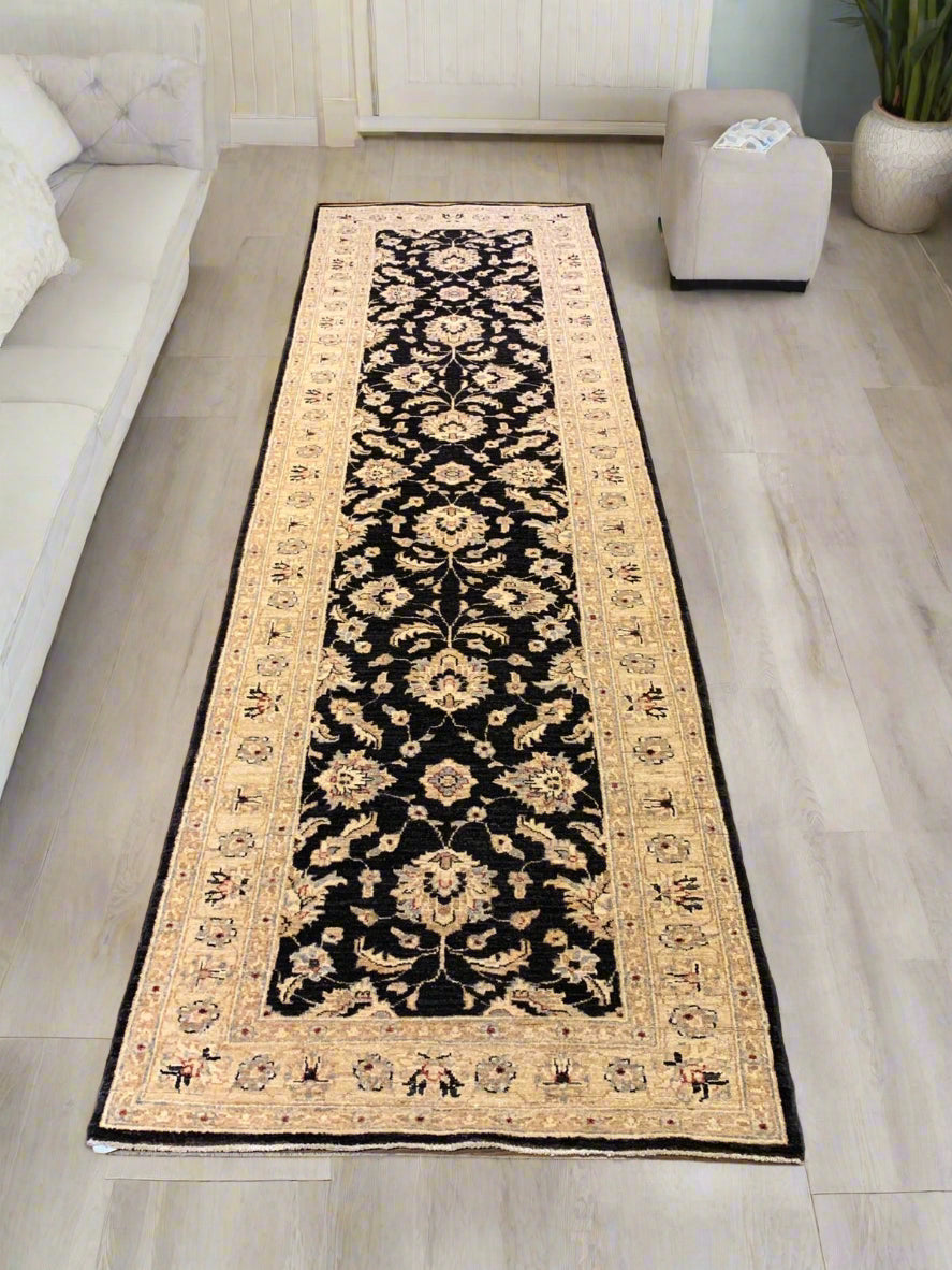 Hand-Knotted Sultanabad Vegetable-Dyed Wool Rug, 2' 9" x 9' 4" (K)