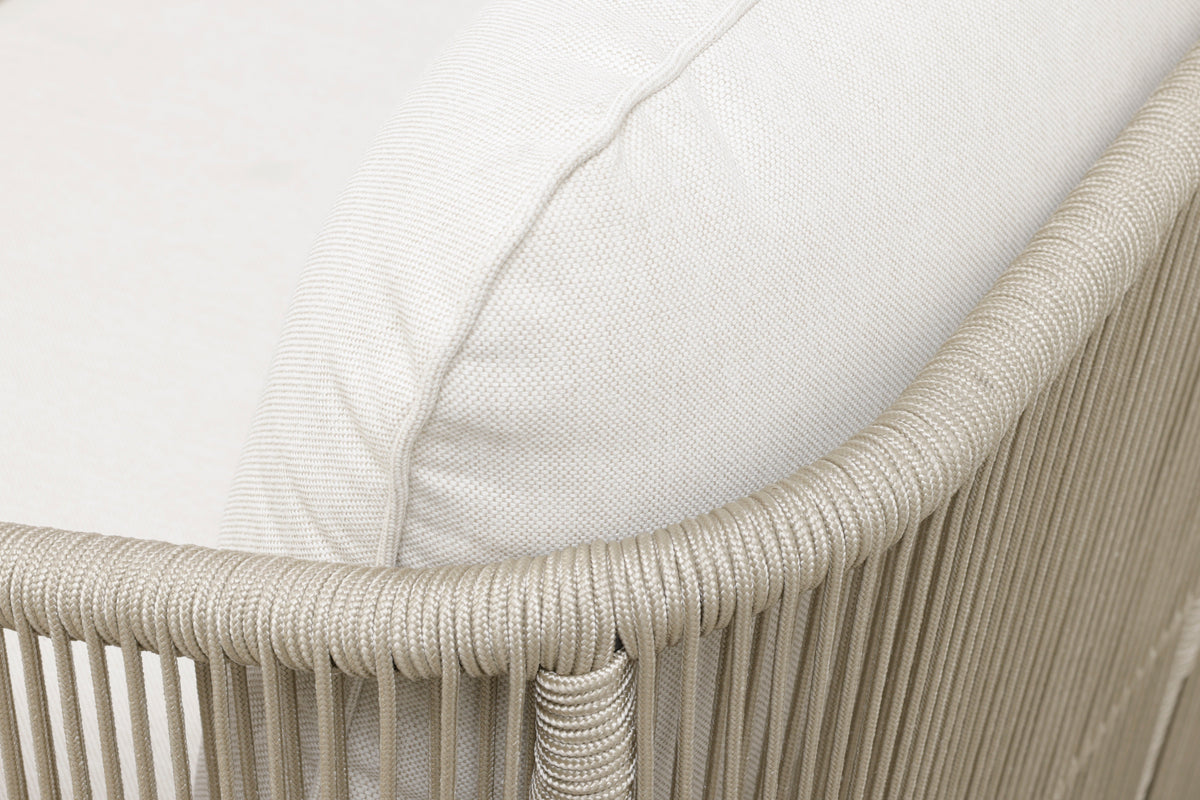 Alpine Teak Wood Outdoor Loveseat with Gray Rope Design