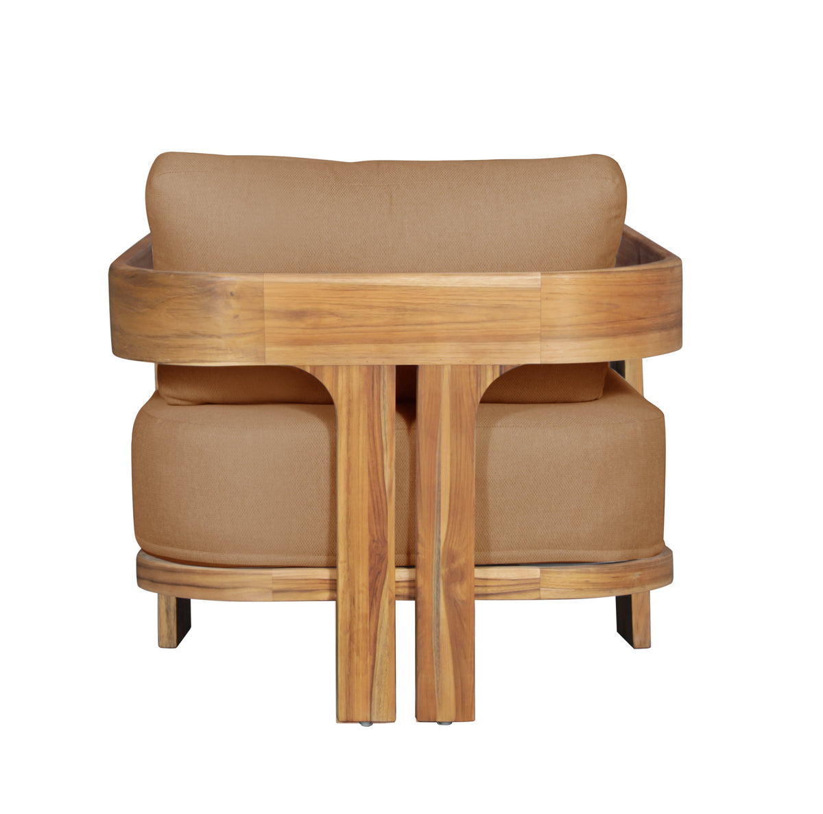 Paradiso Outdoor Solid Teak Wood Chair - light brown fabric